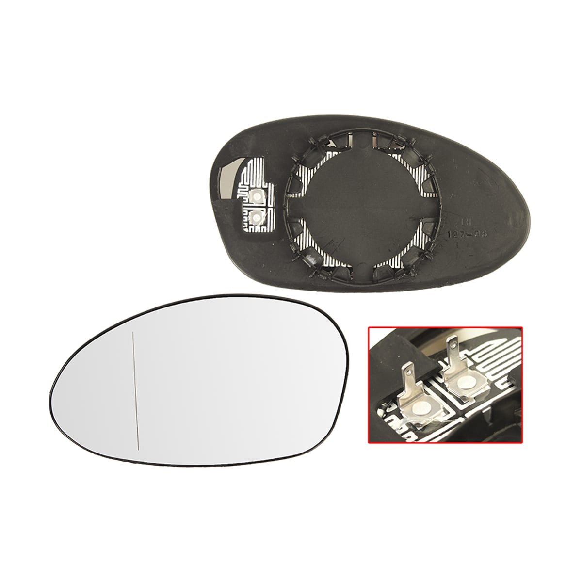 SAT Полотно зеркала BMW 1-Series 04-07 / 3-Series 05-10 (Слева/ Обогрев/ асферическое)