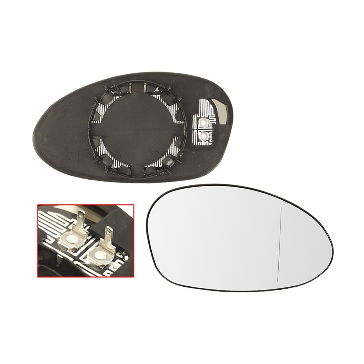 SAT Полотно зеркала BMW 1-Series 04-07 / 3-Series 05-10 (Справа/ Обогрев/ асферическое)