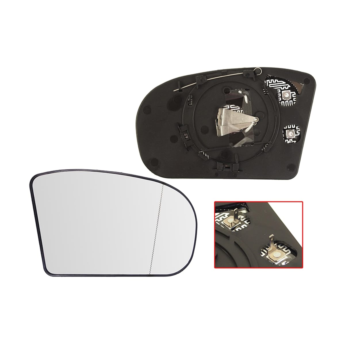 SAT Полотно зеркала Mercedes-Benz C-Class 00-08 / E-Class 02-06 (Справа/ Обогрев/ асферическое)