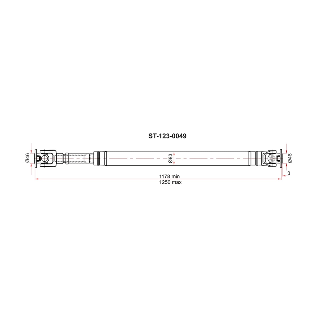 SAT Вал карданный Toyota Land Cruiser Prado (J150) 09-20