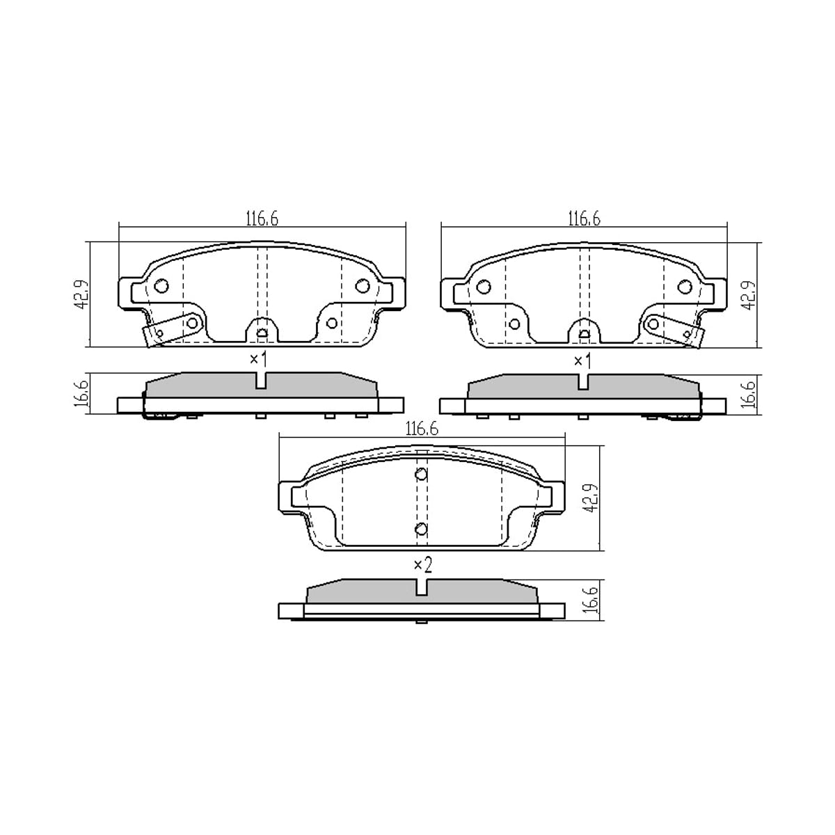 SAT Колодки тормозные (Сзади) Chevrolet Aveo 16- / Cruze 09-15