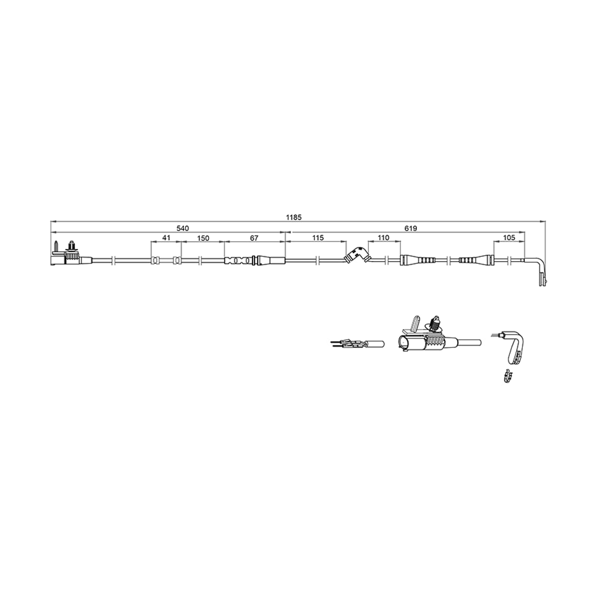 SAT Датчик износа тормозных колодок Land Rover Discovery Sport 14-19 / Range Rover Evoque 11-18 (Спереди) ST1420002