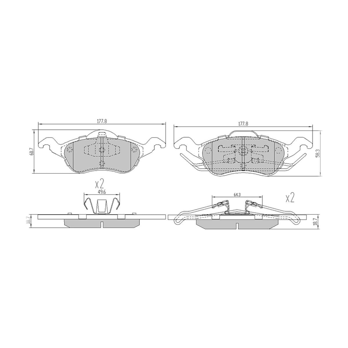 SAT Колодки тормозные (Спереди) Ford Focus 98-04