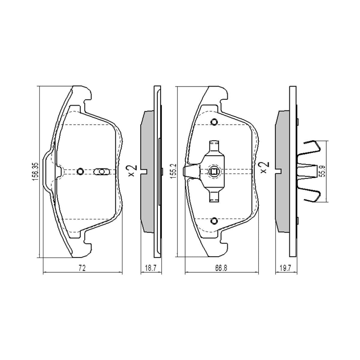 SAT Колодки тормозные (Спереди) Ford Mondeo 07-15 / Volvo S60 10-18