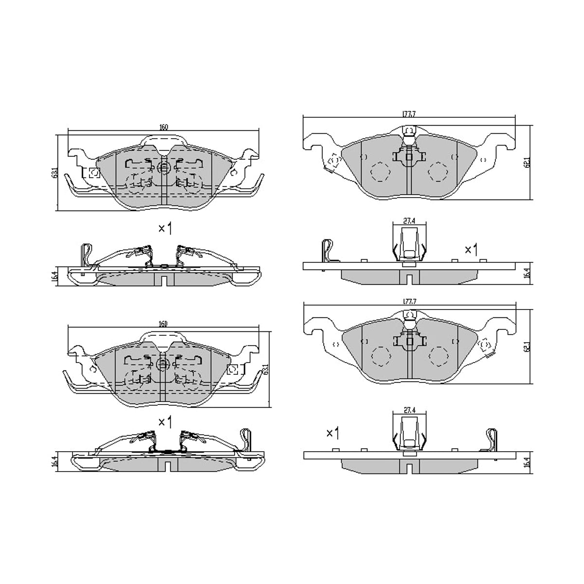 SAT Колодки тормозные (Спереди) Opel Astra 98-13