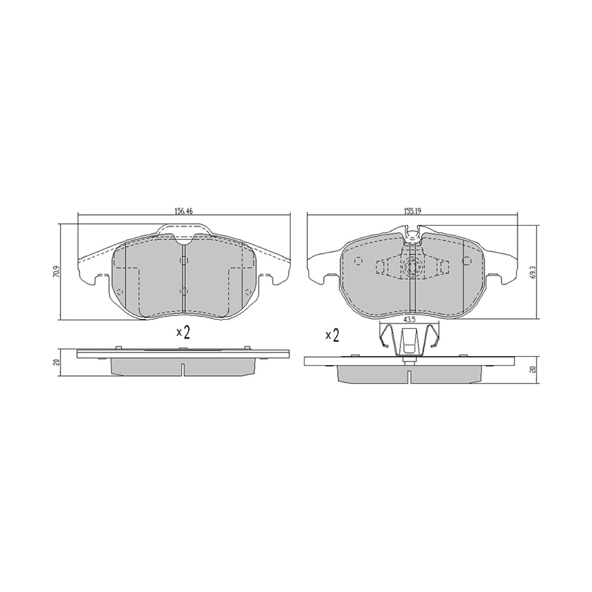 SAT Колодки тормозные (Спереди) Citroen C5 08-17 / Opel Astra 04-13
