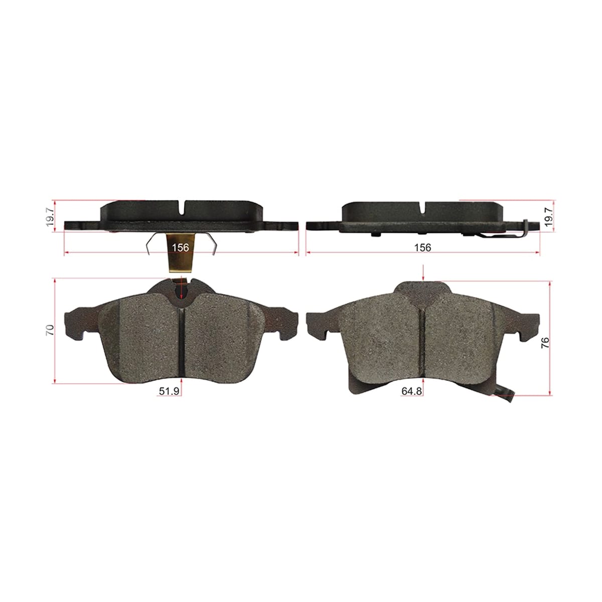 SAT Колодки тормозные (Спереди) Opel Astra 98-13 / Corsa 00-19