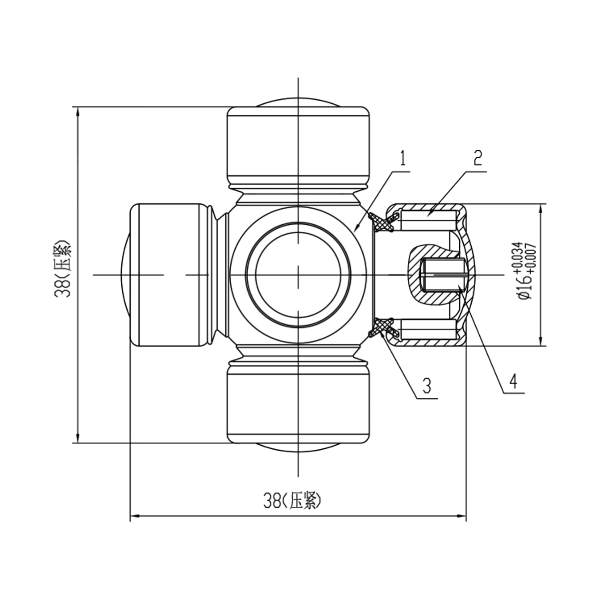 SAT Крестовина рулевого кардана Chevrolet Aveo 02-15 / Cruze 09-15 ST1638