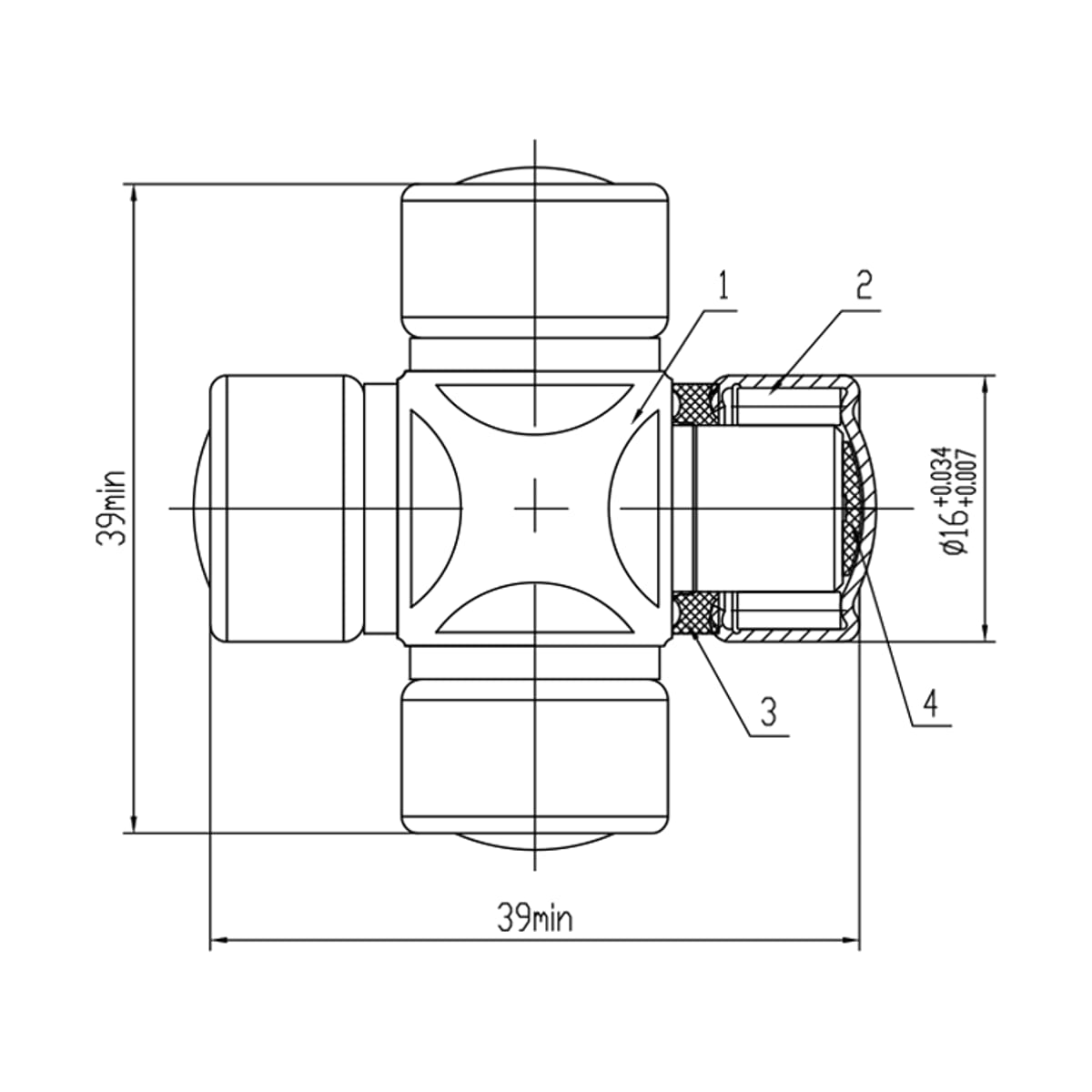 SAT Крестовина рулевого кардана Chevrolet Aveo 02-15 / Cruze 09-15 ST1639