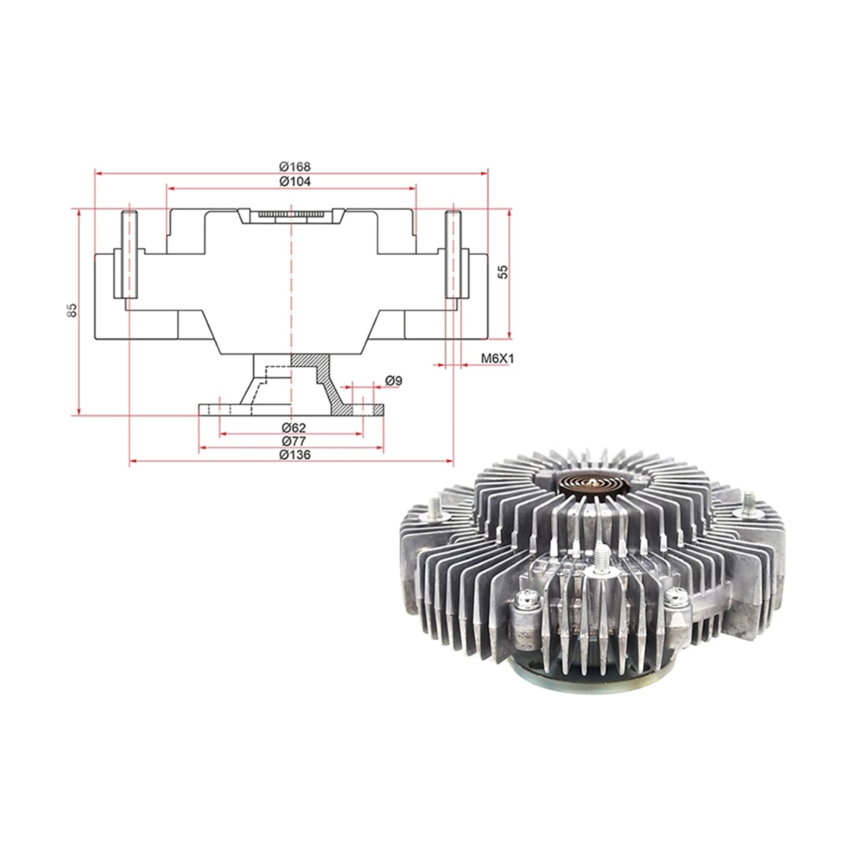 Деталь Вискомуфта Toyota Crown 08-12 / Hiace 04-07 SAT