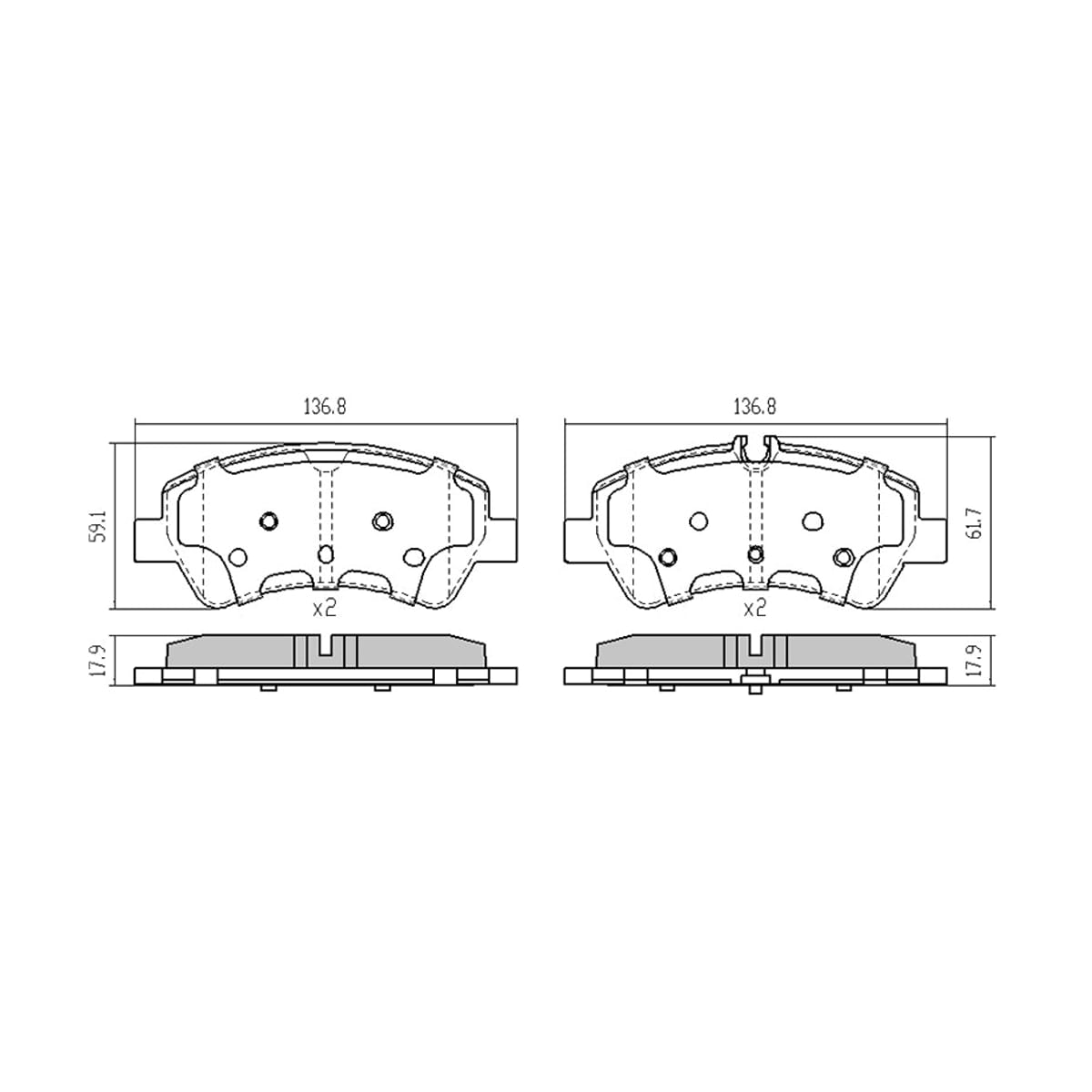 SAT Колодки тормозные (Сзади) Ford Transit 85-20