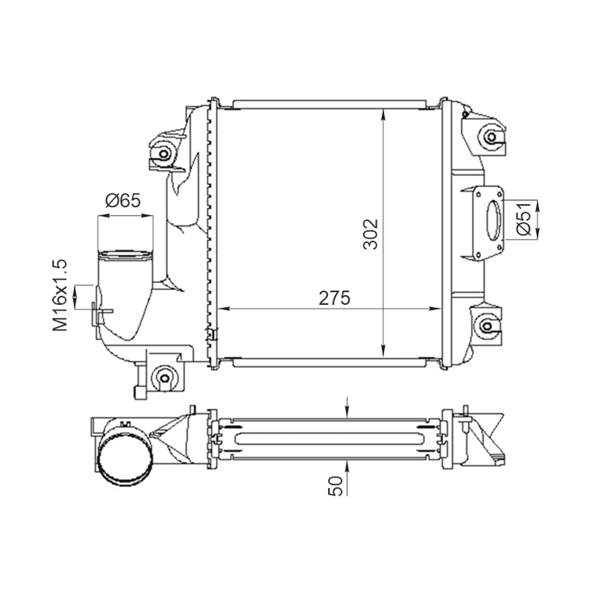 SAT Интеркулер Toyota Hilux Pick Up 04-20 / Fortuner 15-20