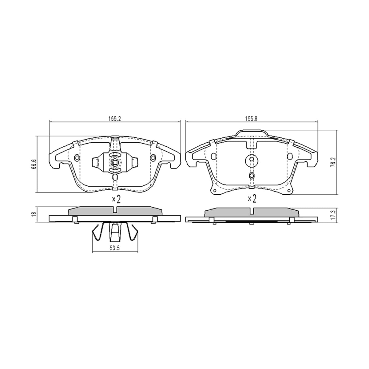 SAT Колодки тормозные (Спереди) Ford Mondeo 14-19 / S-MAX 15