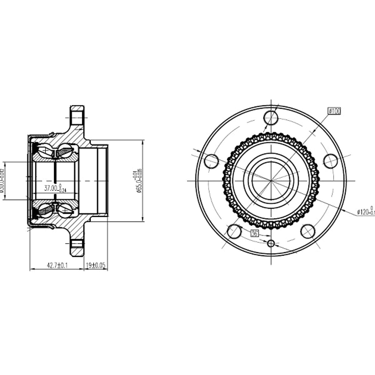 SAT Ступичный узел FAW Bestune T77 18- / Audi A3 96-03 (Справа=Слева/ Сзади)