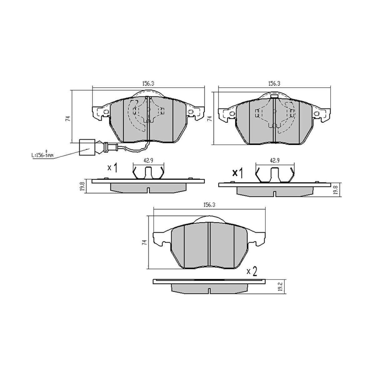 SAT Колодки тормозные (Спереди) Audi A3 96-03 / A6 97-08