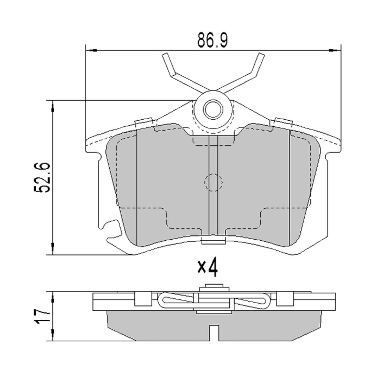 SAT Колодки тормозные (Сзади) Audi A3 96-13 / A4 94-09