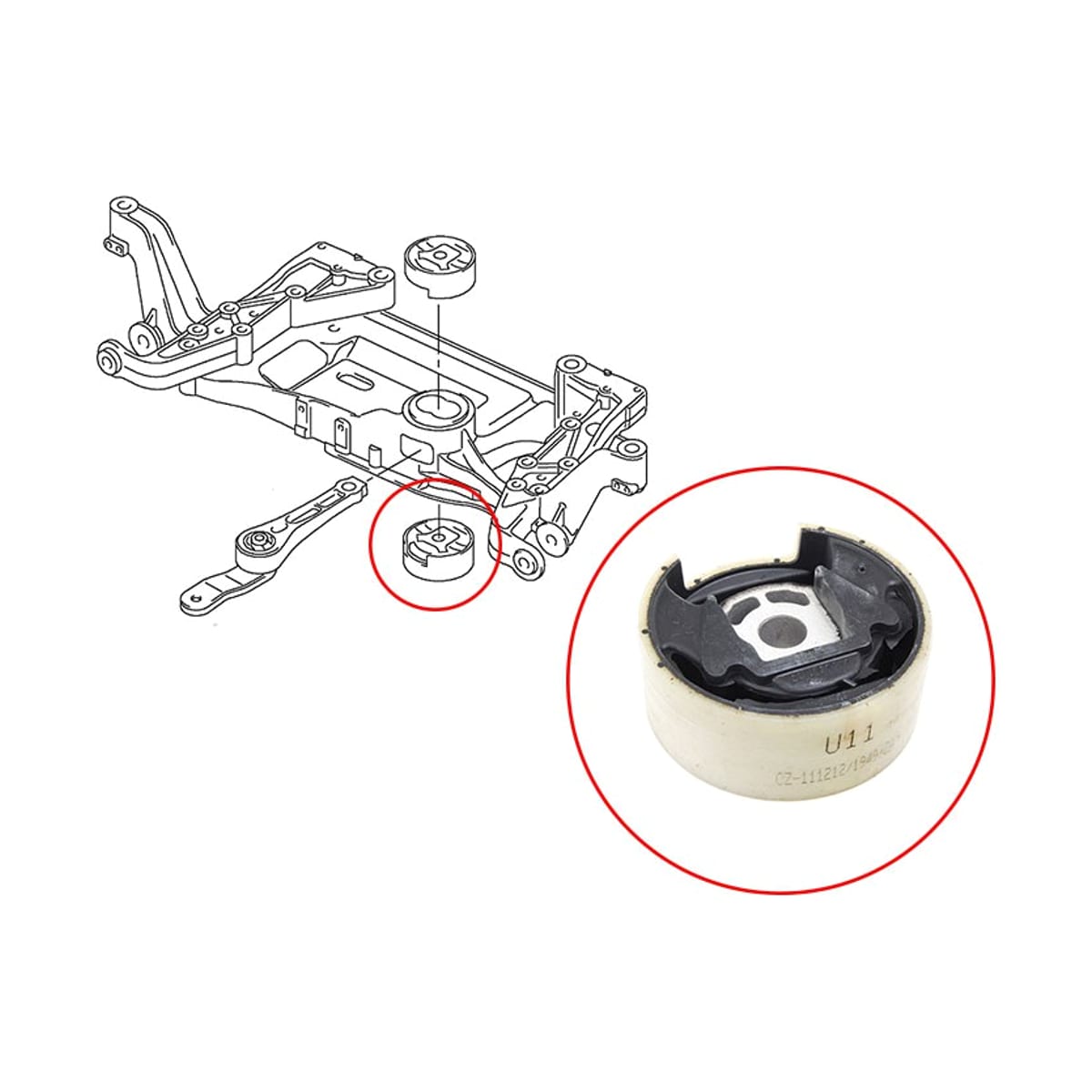 SAT Сайлентблок опоры двигателя Audi A3 03-13 / Q3 11-19
