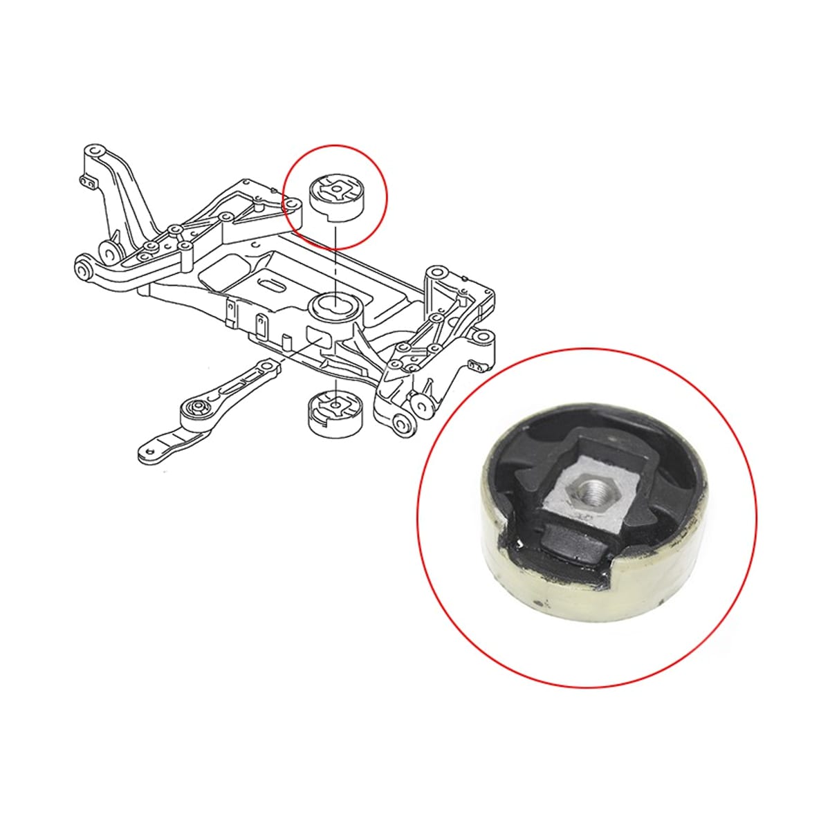 SAT Сайлентблок подрамника Audi A3 03-13 / Q3 11-19
