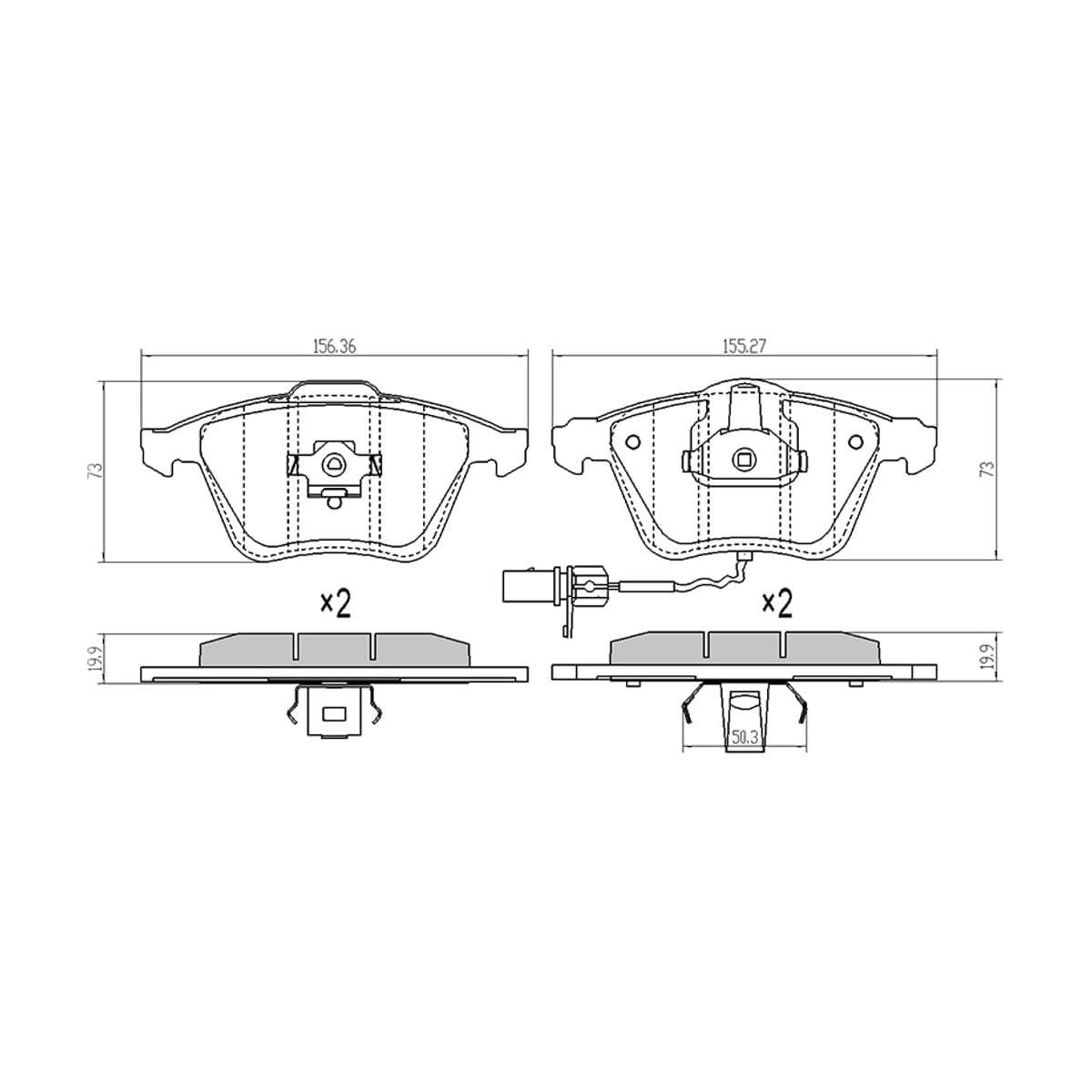 SAT Колодки тормозные (Спереди) Audi A3 03-13 / Volkswagen Golf 03-16