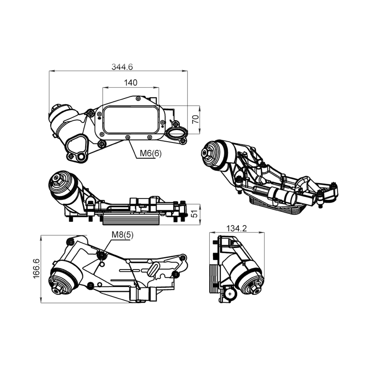 SAT Радиатор масляный Chevrolet Cruze 09-15 / Opel Astra 04-15 ST2050001