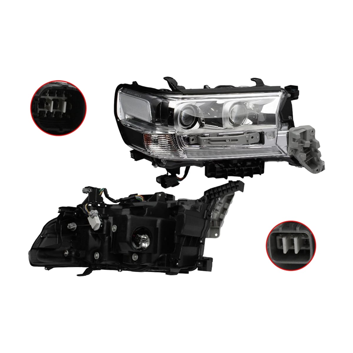 Деталь Фара Toyota Land Cruiser (J200) 15-21 (Справа/ LED/Галоген/ дальний свет под галогенову лампу - УЦЕНКА) SAT