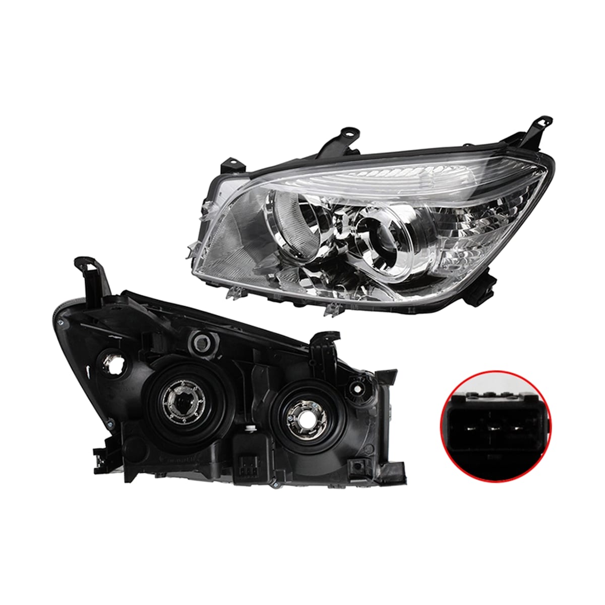 SAT Фара Toyota RAV4 (XA30) 05-08 (Слева/ Галоген/ С электрокорректором)