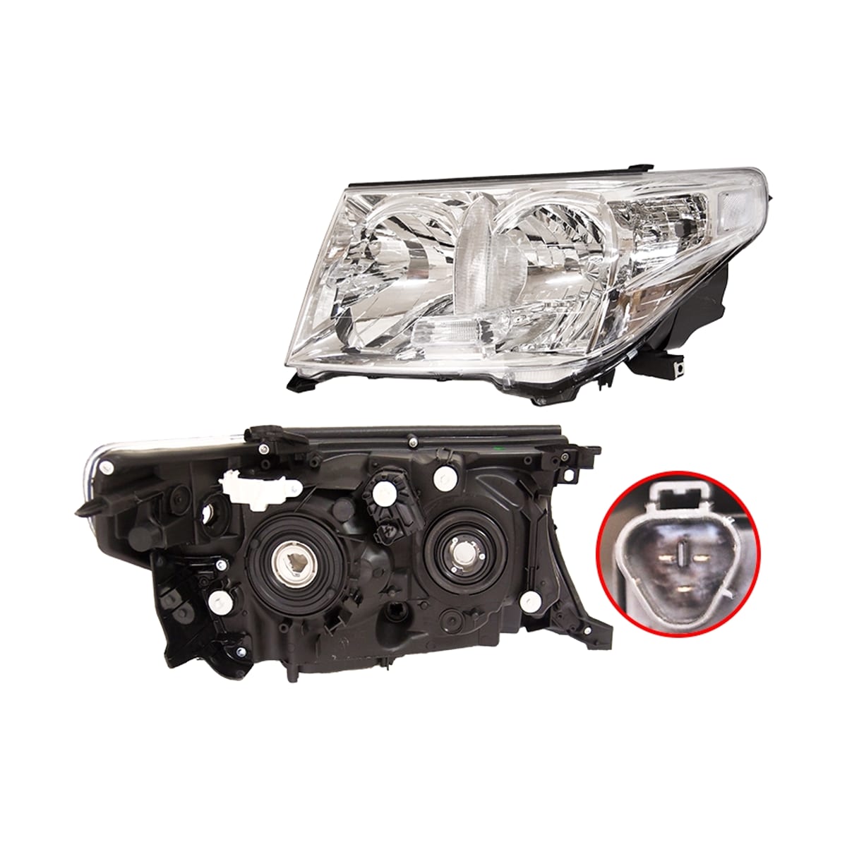 SAT Фара Toyota Land Cruiser (J200) 07-12 (Слева/ Галоген/ С электрокорректором) ST21211M1LLDE
