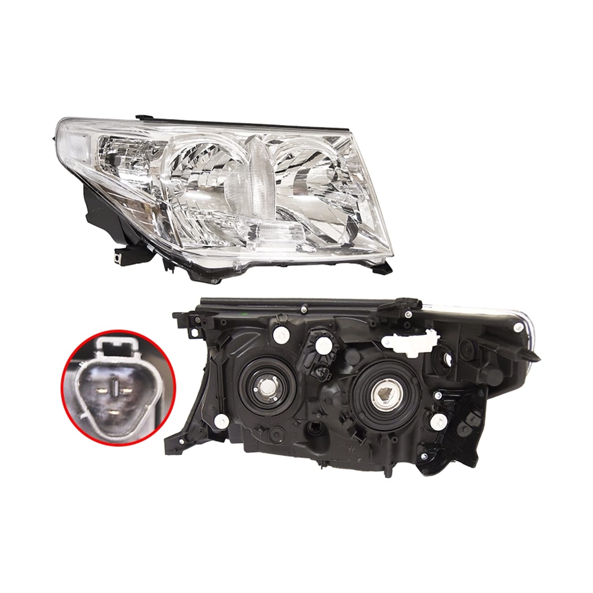 Деталь Фара Toyota Land Cruiser (J200) 07-12 (Справа/ Галоген/ С электрокорректором) SAT