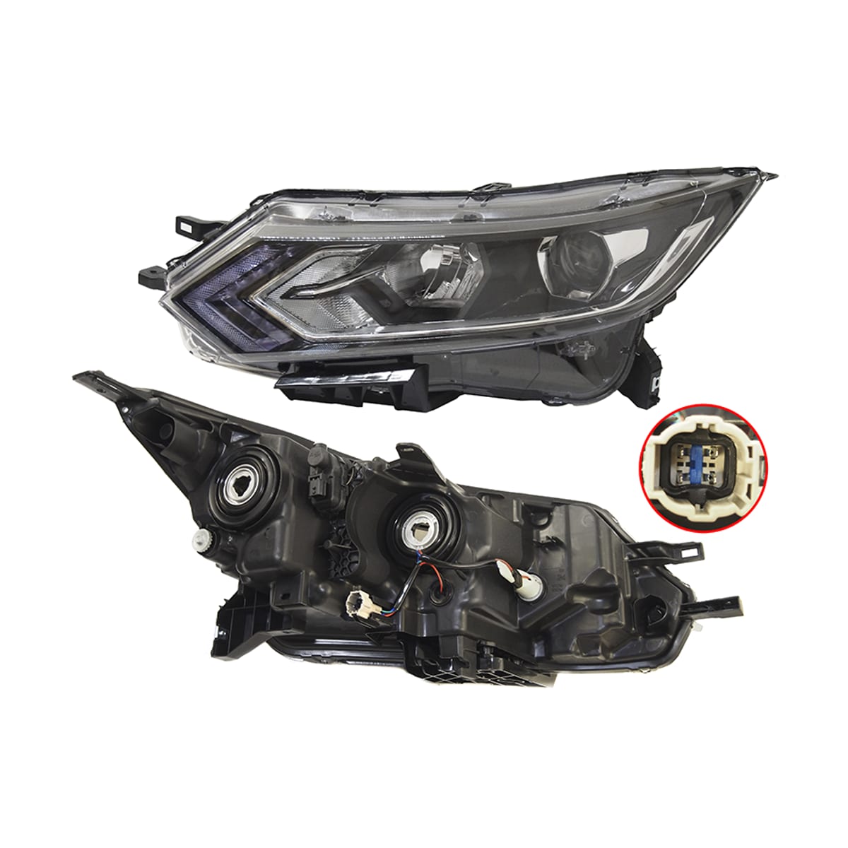 SAT Фара Nissan Qashqai 17-22 (Слева/ Галоген/ ДХО/ С электрокорректором)