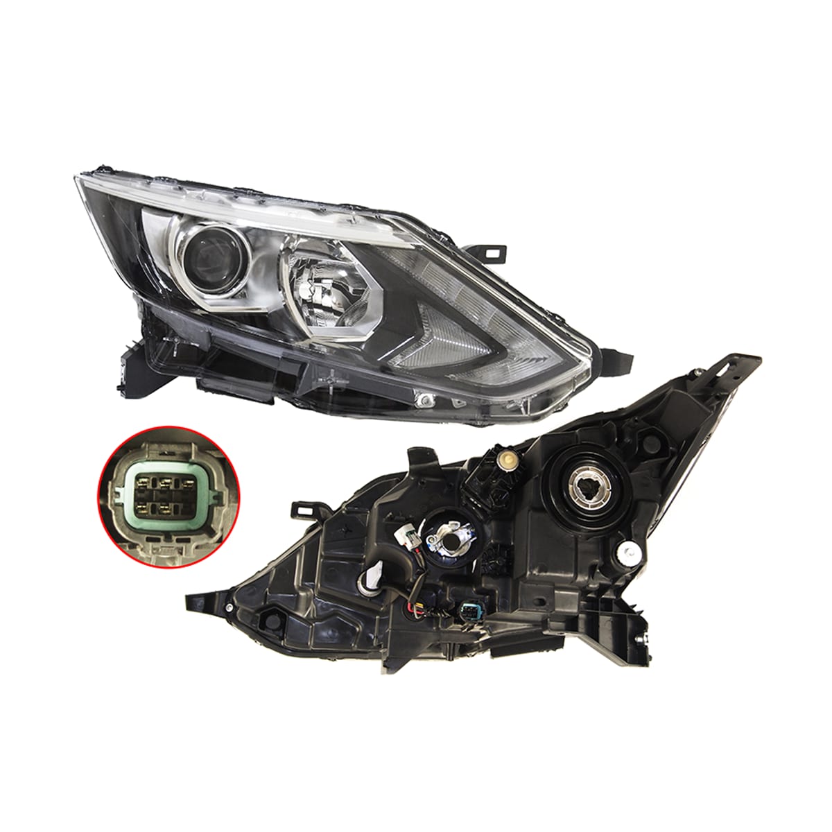 SAT Фара Nissan Qashqai 13-19 (Справа/ Галоген/ ДХО/ С электрокорректором) ST21511G9RLDEM2