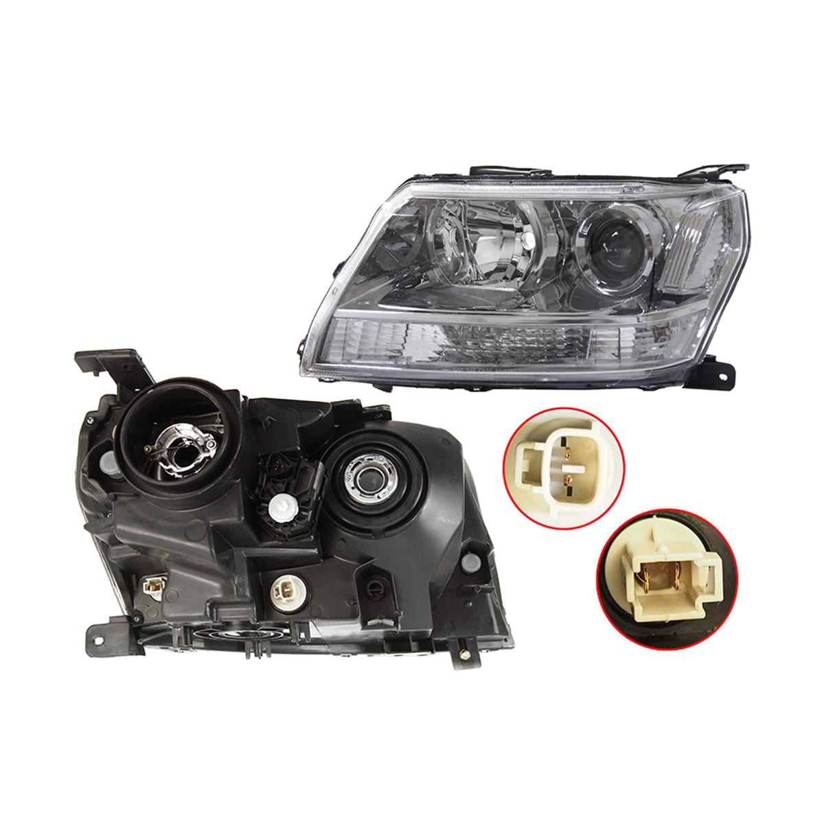 Деталь Фара Suzuki Escudo 05-17 / Grand Vitara 05-16 (Слева/ Галоген/ С электрокорректором/ 5D) SAT
