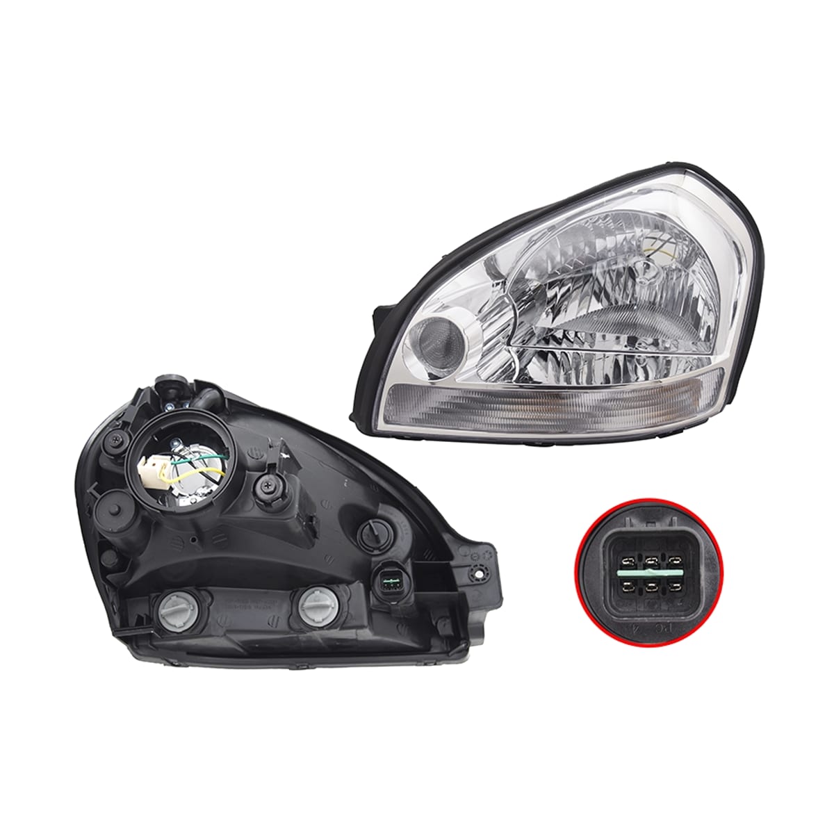 Деталь Фара Hyundai Tucson 04-09 (Слева/ Галоген/ Ручная регулировка) SAT