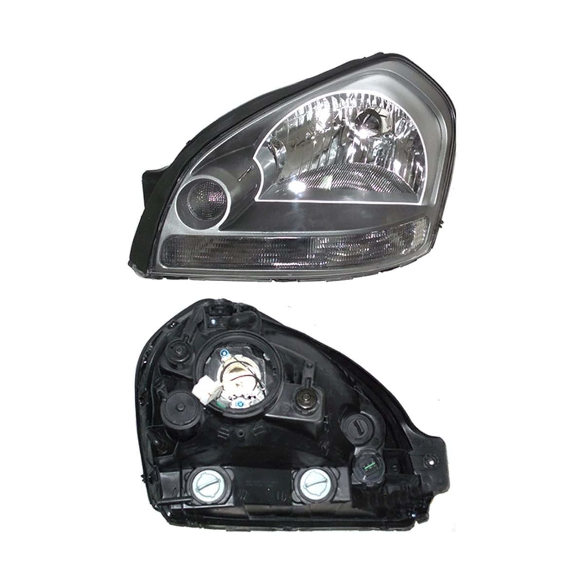 SAT Фара Hyundai Tucson 04-09 (Слева/ Галоген/ Ручная регулировка)