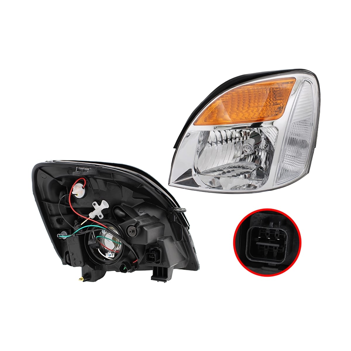 Деталь Фара Hyundai H1 04-07 / Starex 04-07 (Слева/ Галоген/ Ручная регулировка) SAT