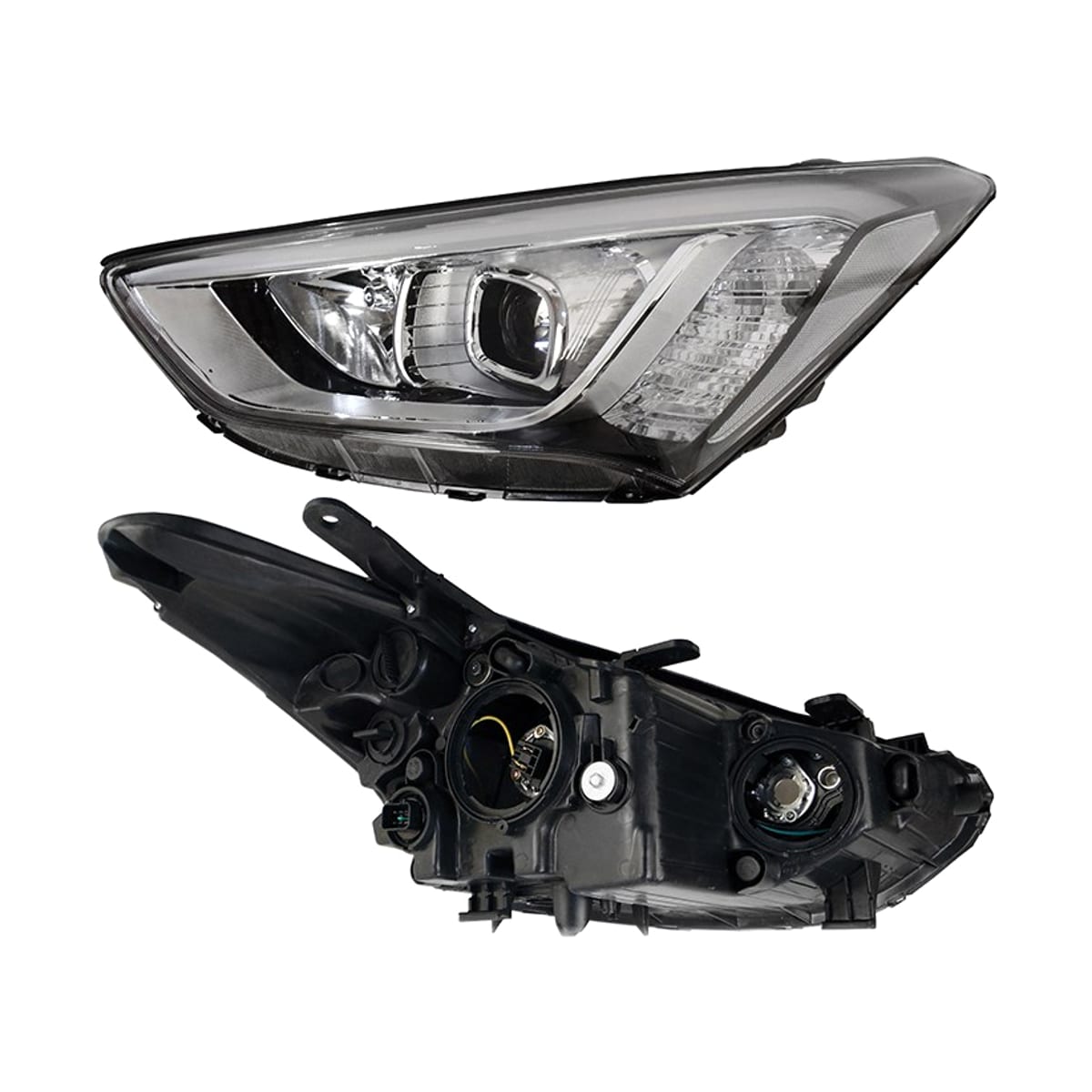 SAT Фара Hyundai Santa Fe 12-15 / Grand Santa Fe 13-16 (Слева/ Галоген/ ДХО/ С электрокорректором)