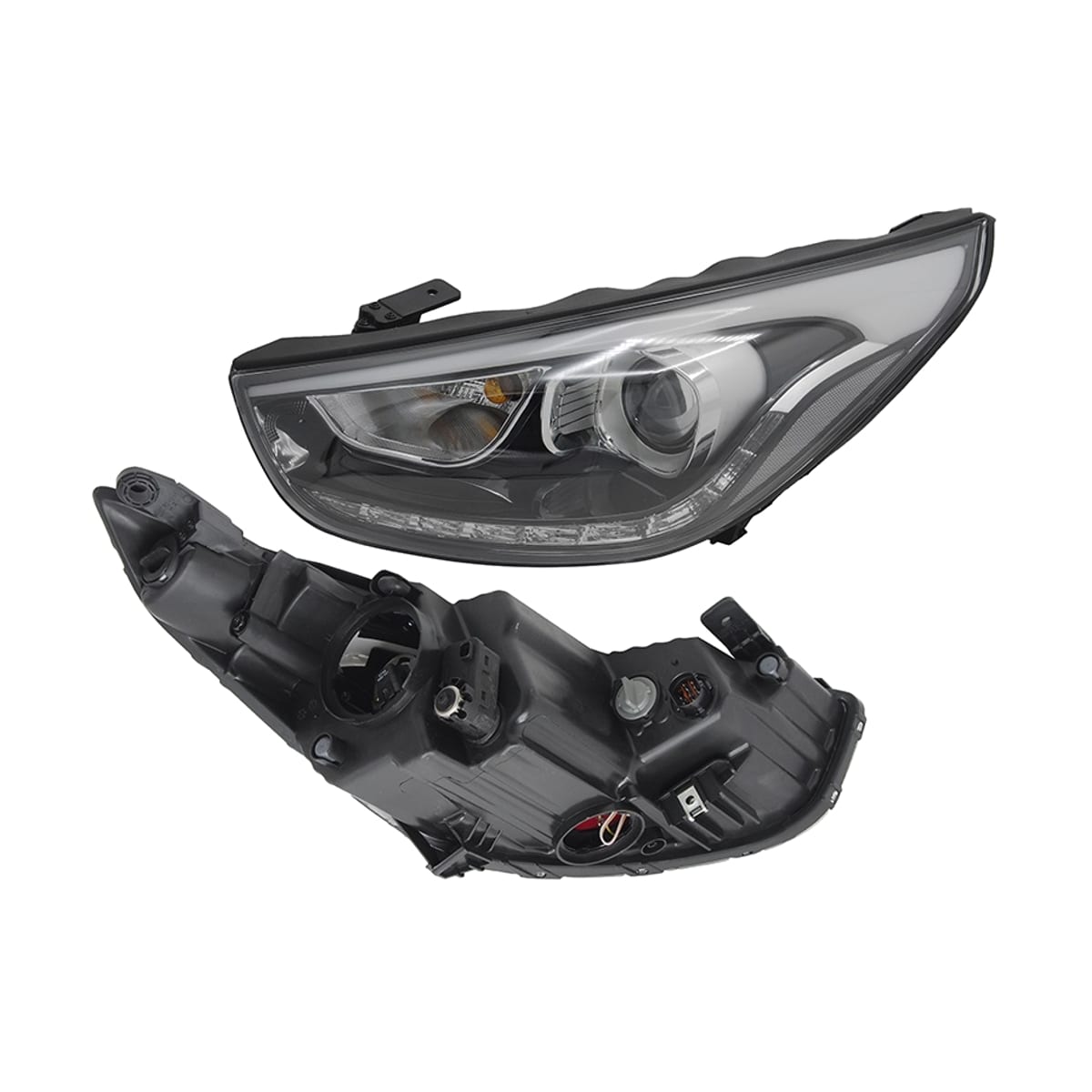 SAT Фара Hyundai ix35 13-15 (Слева/ Галоген/ ДХО/ С электрокорректором)
