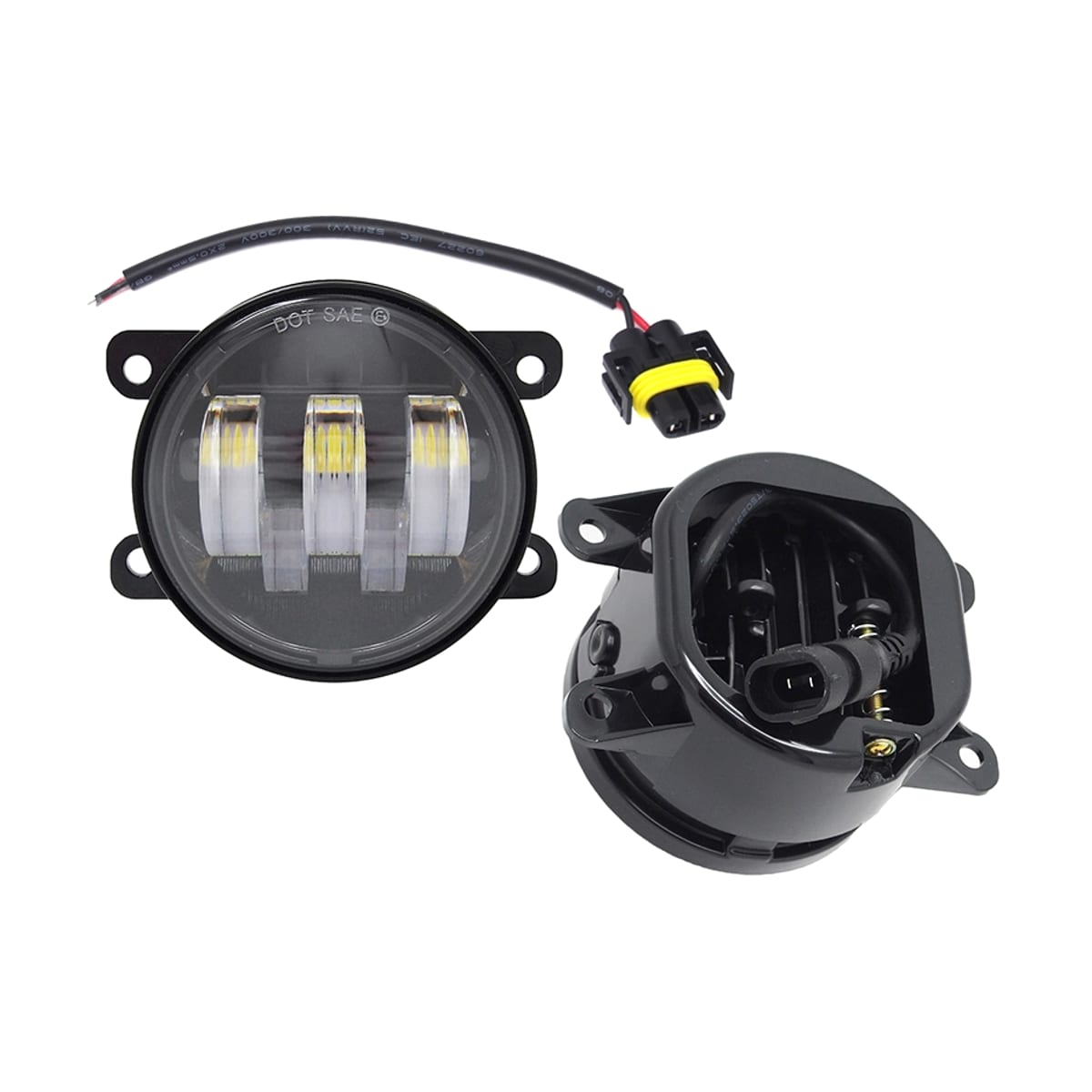 SAT Фара противотуманная (Справа=Слева/ LED/ Белый + Жёлтый / 6500K/3000K / 900LM / 14W) Ford Focus 04-19 / Renault Logan 04-22