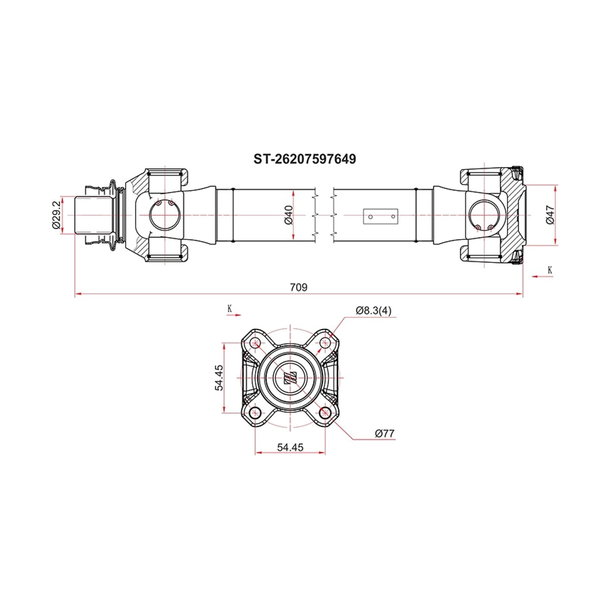 SAT Вал карданный BMW X5 10-18 / X6 08-20