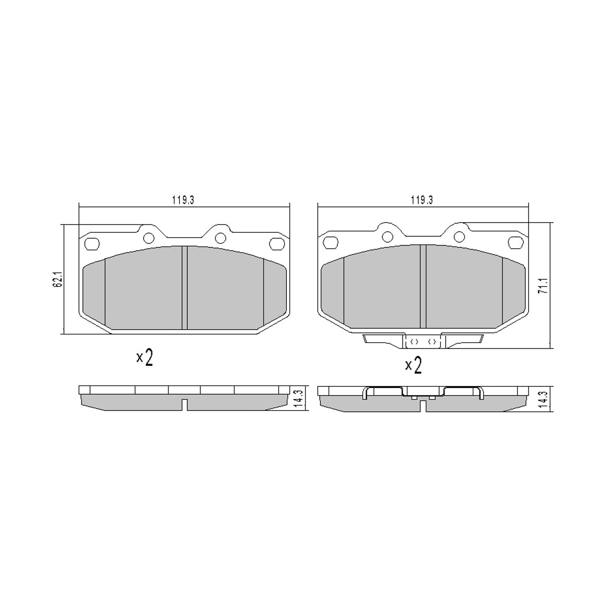 SAT Колодки тормозные (Спереди) Subaru Forester 00-02 / Impreza 00-07