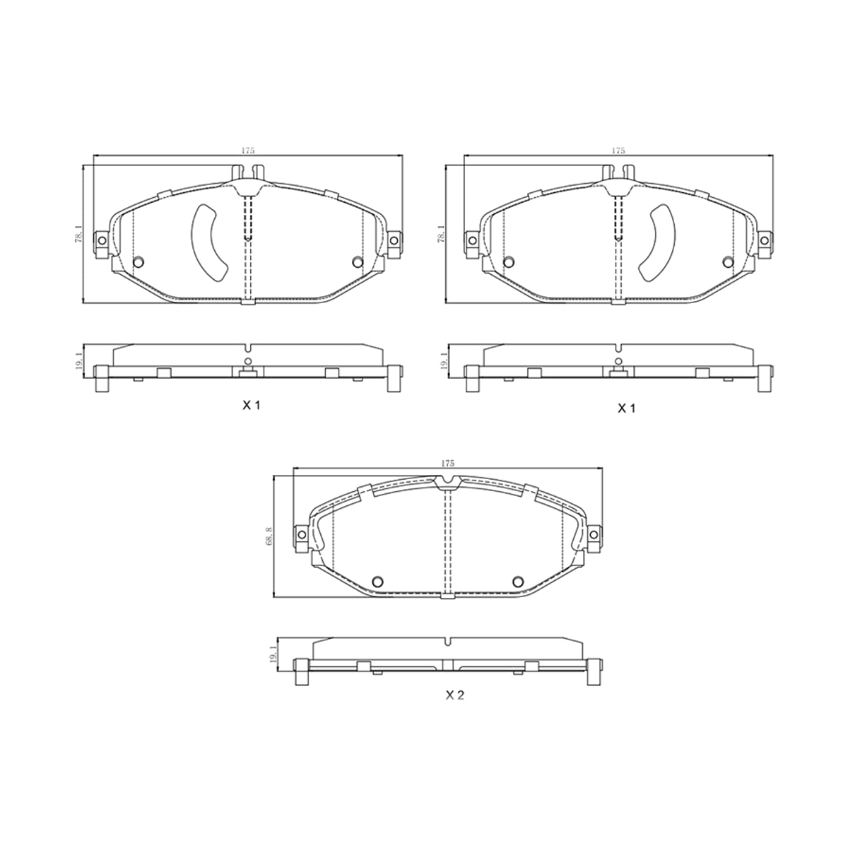 SAT Колодки тормозные (Спереди) Mercedes-Benz C-Class 13-21 / E-Class 16-20