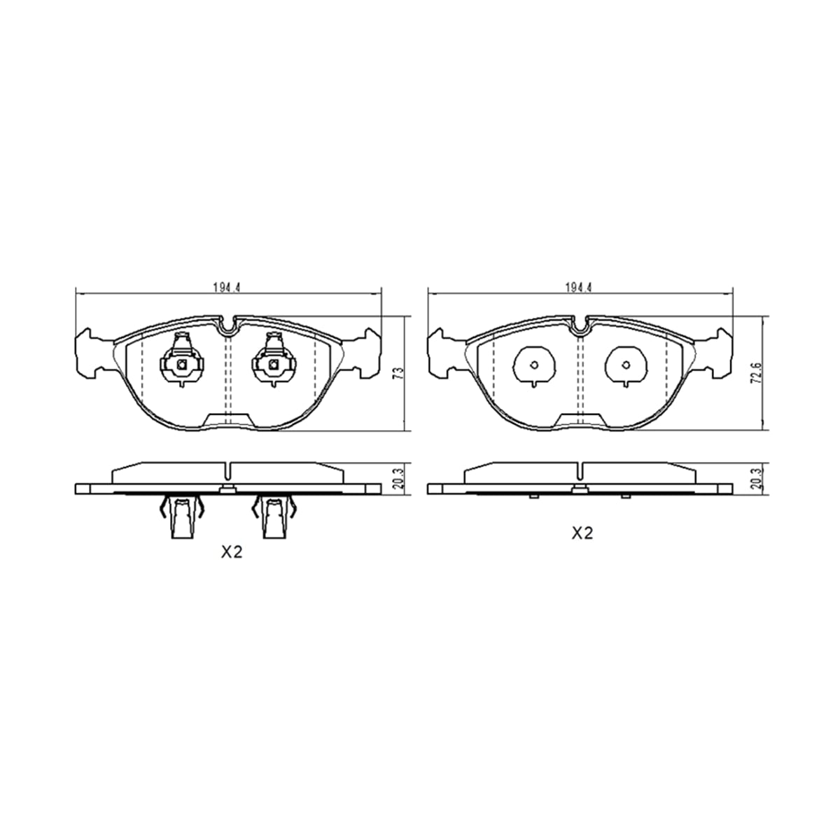 SAT Колодки тормозные (Спереди) Mercedes-Benz C-Class 97-01 / E-Class 95-09