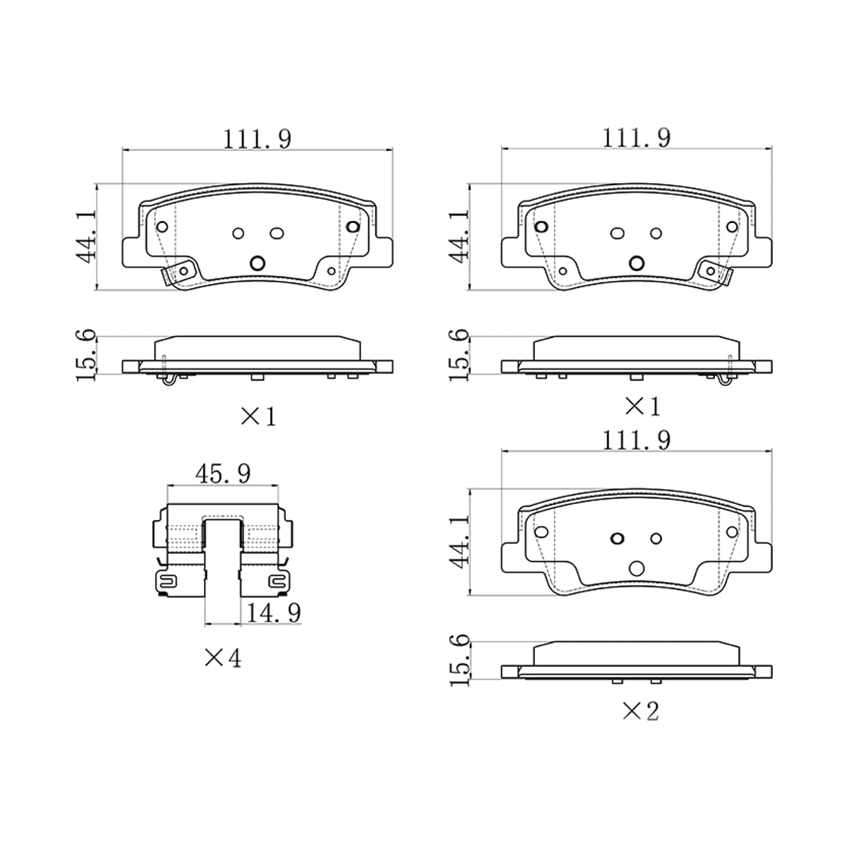 SAT Колодки тормозные (Сзади) Hyundai Sonata 19- / Tucson 21
