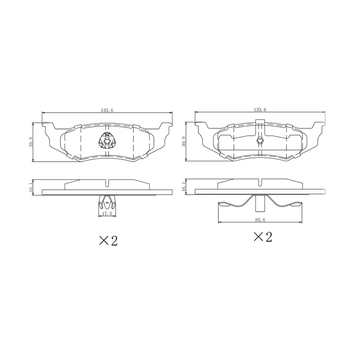 SAT Колодки тормозные (Сзади) Chrysler 300M 98-04 / Neon 94-05