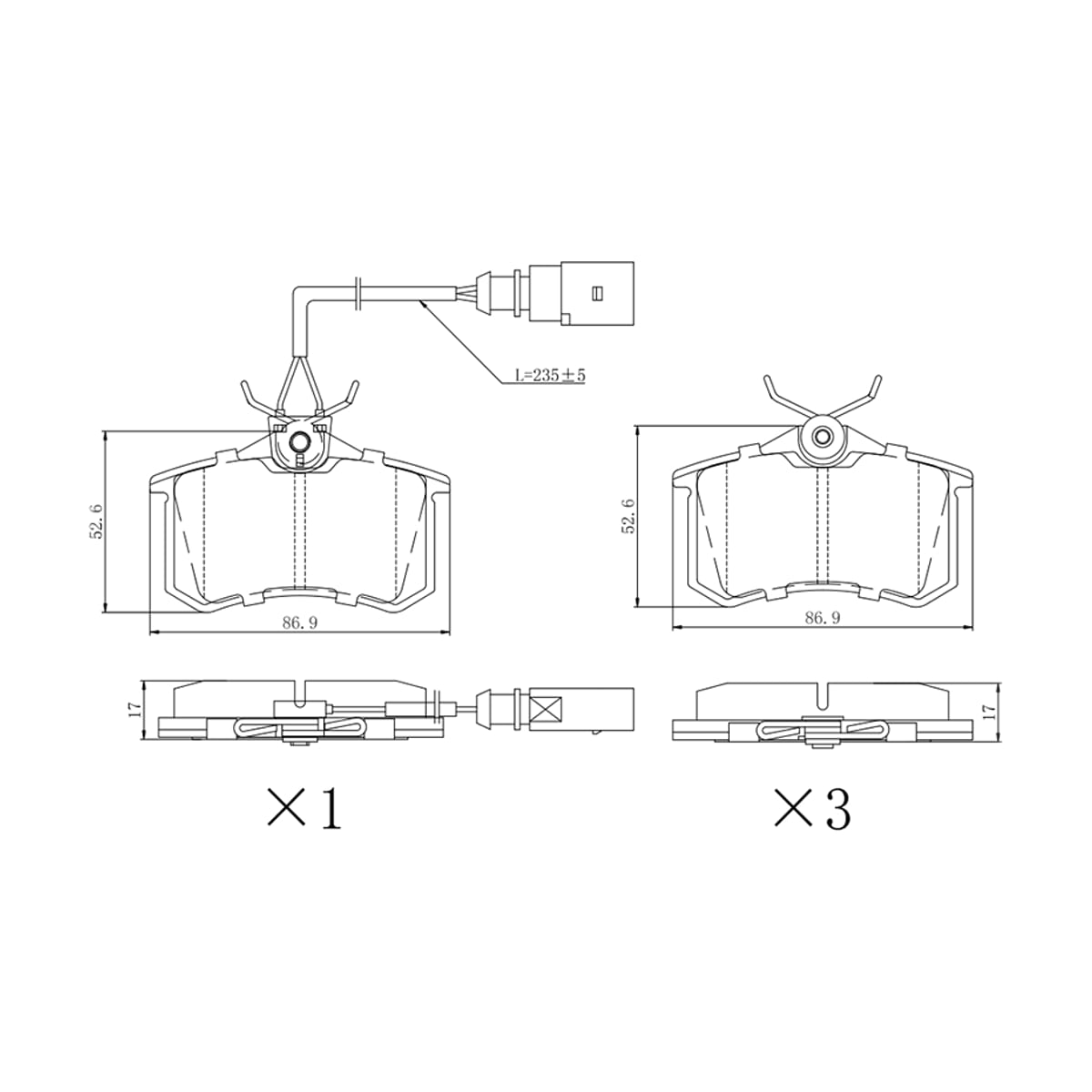 SAT Колодки тормозные (Сзади) Audi A3 96-13 / A4 94-09