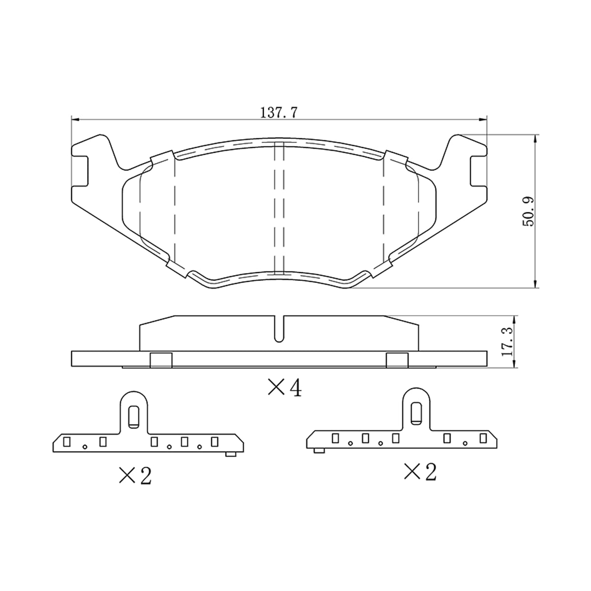 SAT Колодки тормозные (Спереди) Volkswagen Golf 87-99 / Passat 88-00