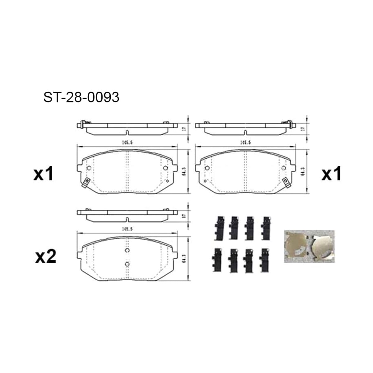 SAT Колодки тормозные (Спереди/ С монтажным комплектом) Hyundai Sonata 19-23 / Tucson 21