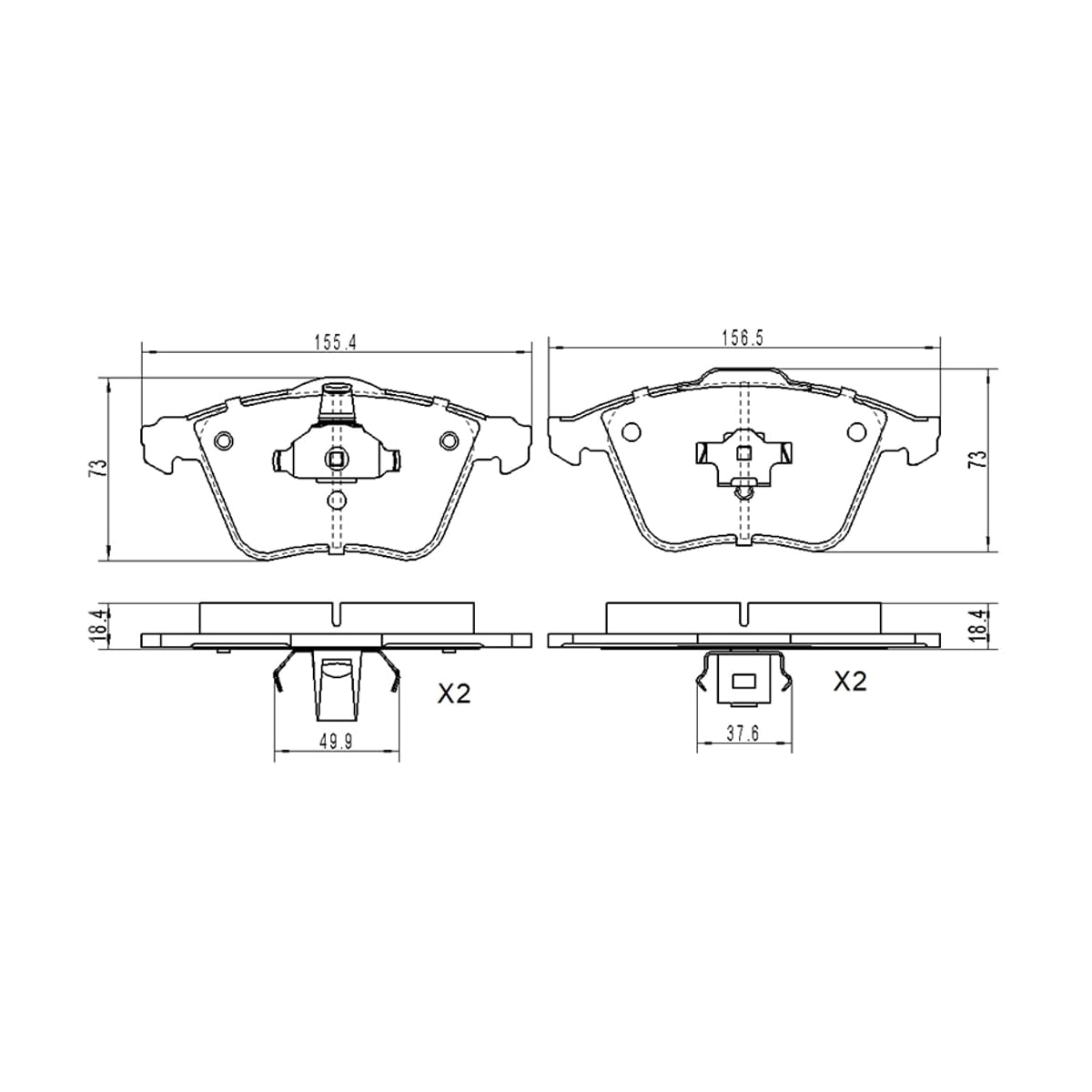 SAT Колодки тормозные (Спереди) Ford Focus 04-11 / Mazda 3 06-13
