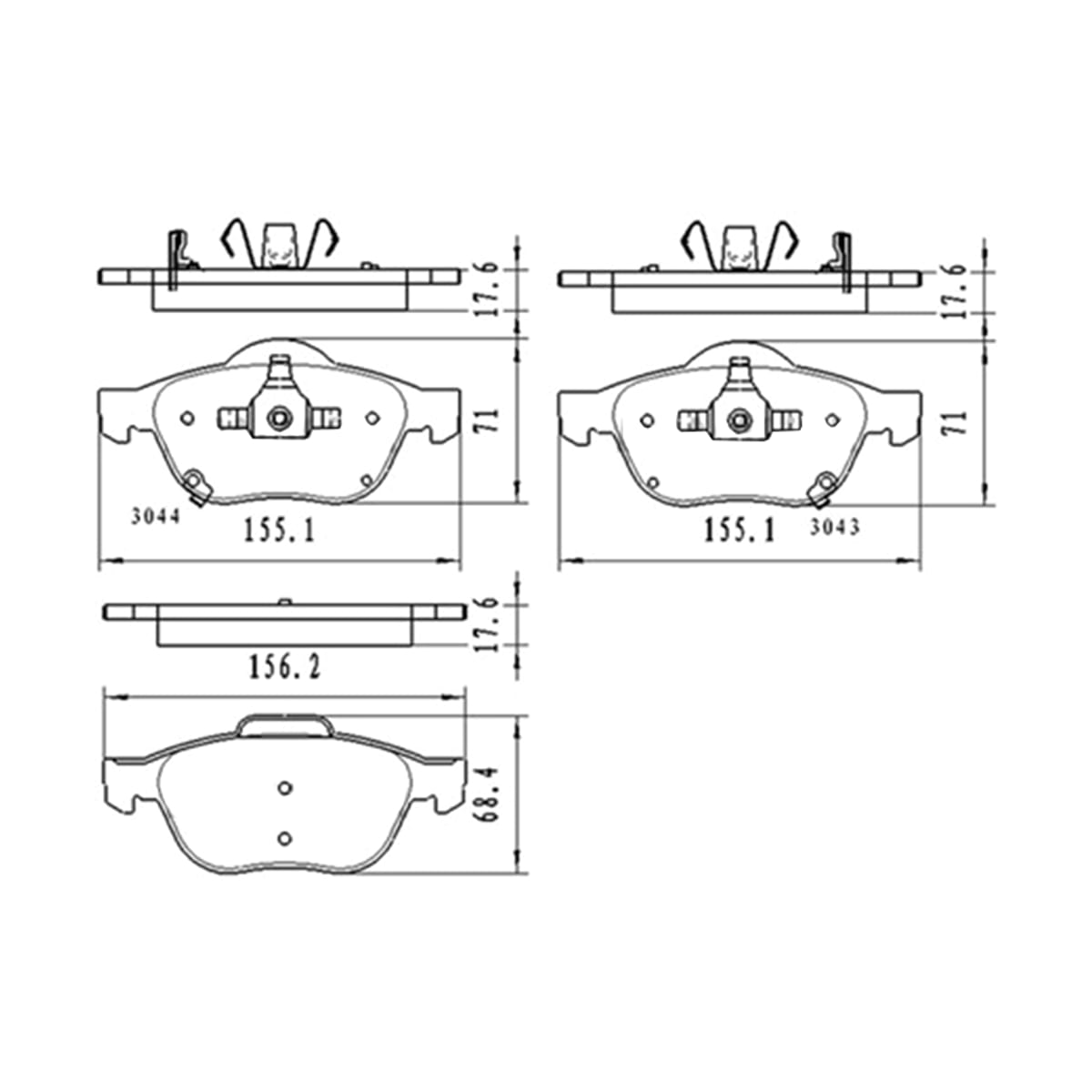 SAT Колодки тормозные (Спереди) Toyota Avensis (T220) 97-03