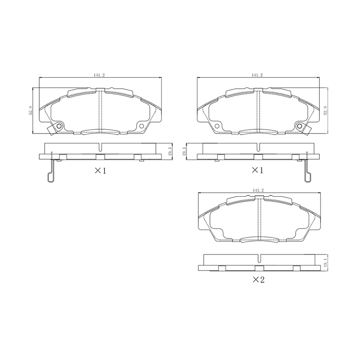 SAT Колодки тормозные (Спереди) Honda Accord 89-98 / Ascot 93-97