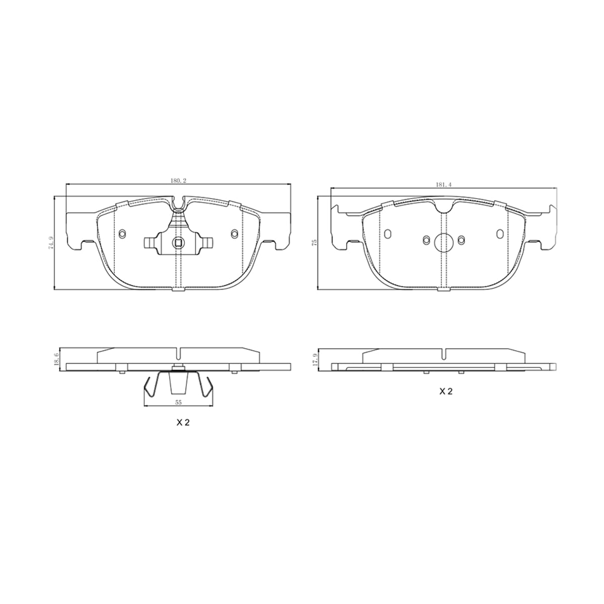 SAT Колодки тормозные (Спереди) Volvo S60 18- / XC60 17-22